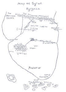 map of southern syrwe, continent in kaarathlon, knights of the promise