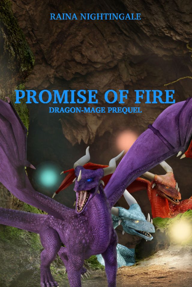 Promise of Fire, cover made by Raina Nightingale with free stock photos.