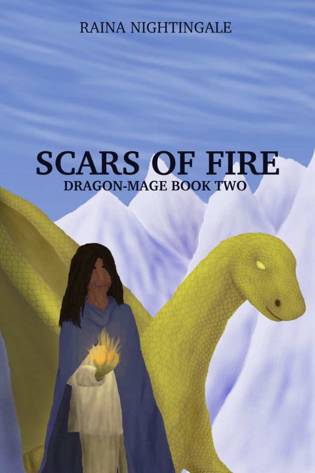 Scars of Fire by Raina Nightingale, book two in the Dragon-Mage series, a captivating fantasy that explores the intricate relationship between dragon and rider.